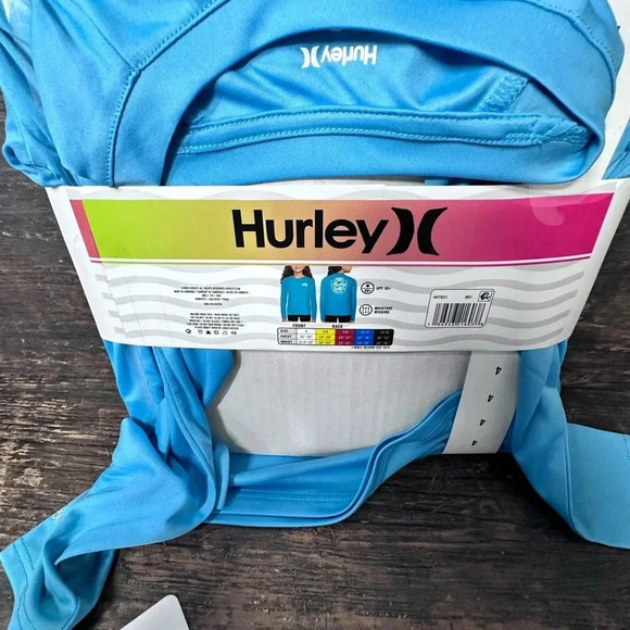 Hurley Youth Long Sleeve UPF Swim Top - Blue - Picture 2 of 4